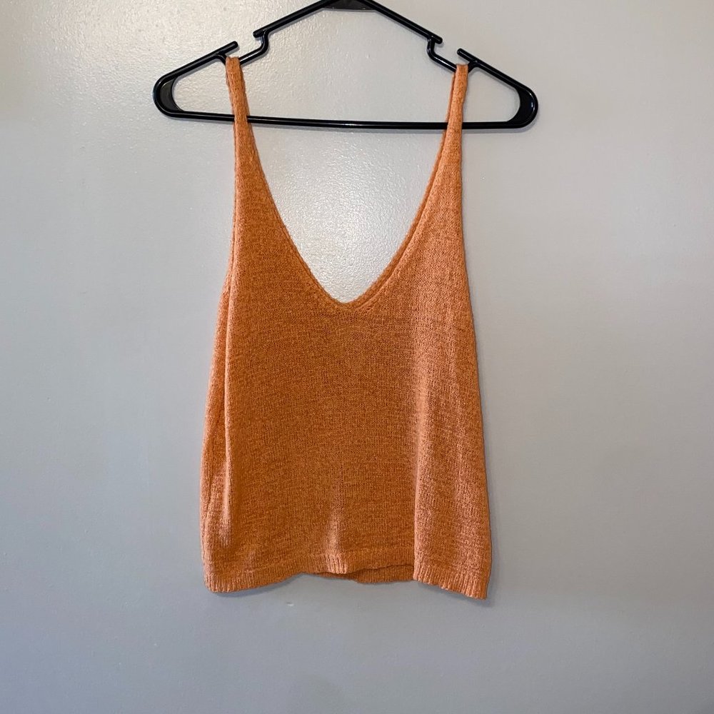 Forever 21 | Pale Orange Knit Low V-Neck Tank